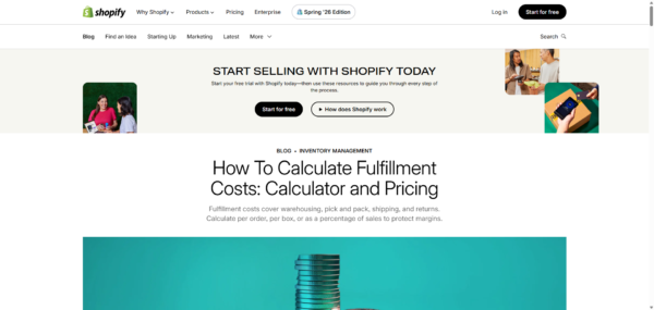 Shopify Fulfillment Cost Formula