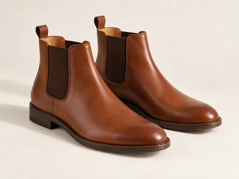 Pair of unbranded brown Chelsea ankle boots