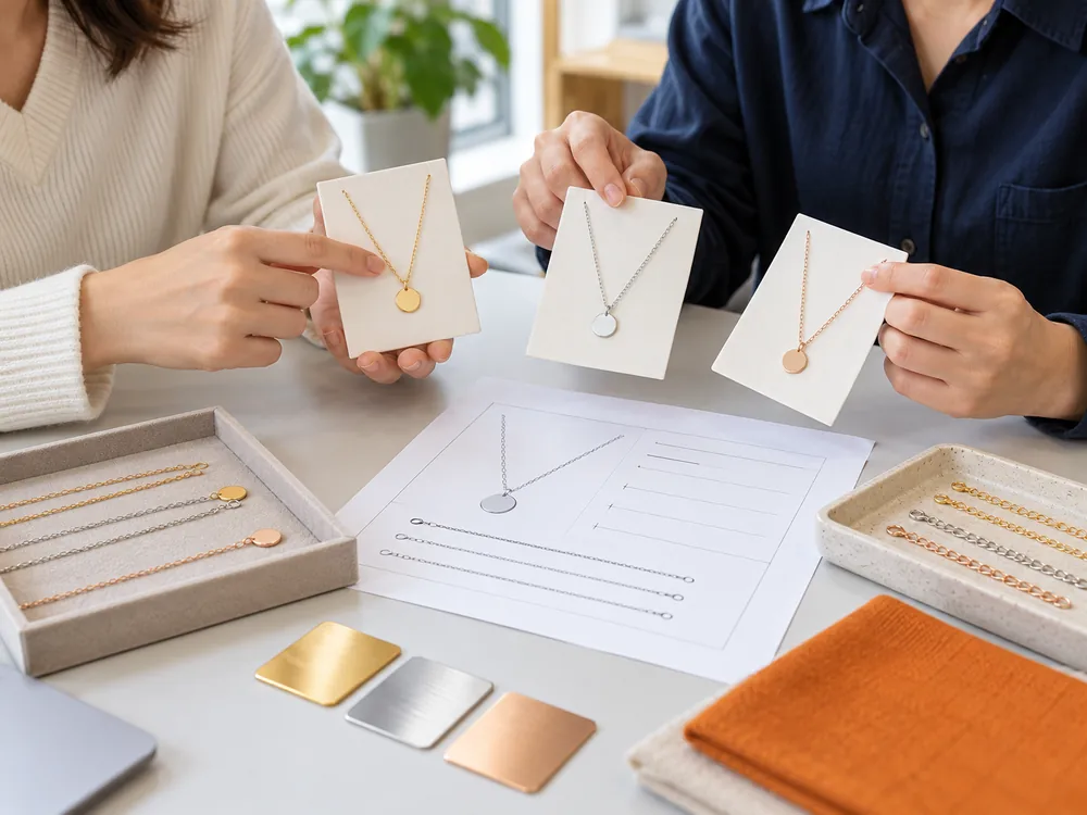 Comparing pendant samples against a jewelry product specification